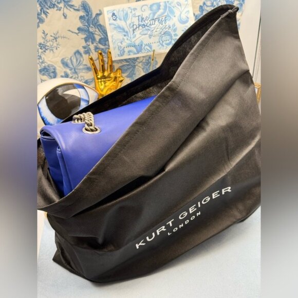 🆕 KURT GEIGER LONDON 🧿 NWT XXL Kew Leather Bag, Deep Blue - Picture 15 of 15